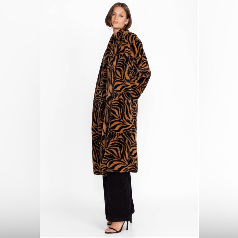 Johnny Was Sonora Animal Print Long Coat XL